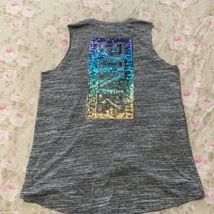 Pink | Heathered grey muscle tank